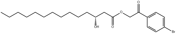 Tetradecanoic acid, 3-hydroxy-, 2-(4-bromophenyl)-2-oxoethyl ester, (3R)- Struktur