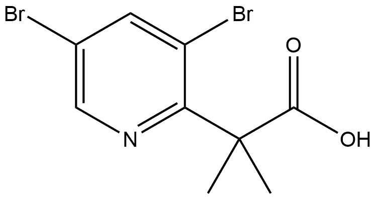 2-Pyridineacetic acid, 3,5-dibromo-α,α-dimethyl- Struktur