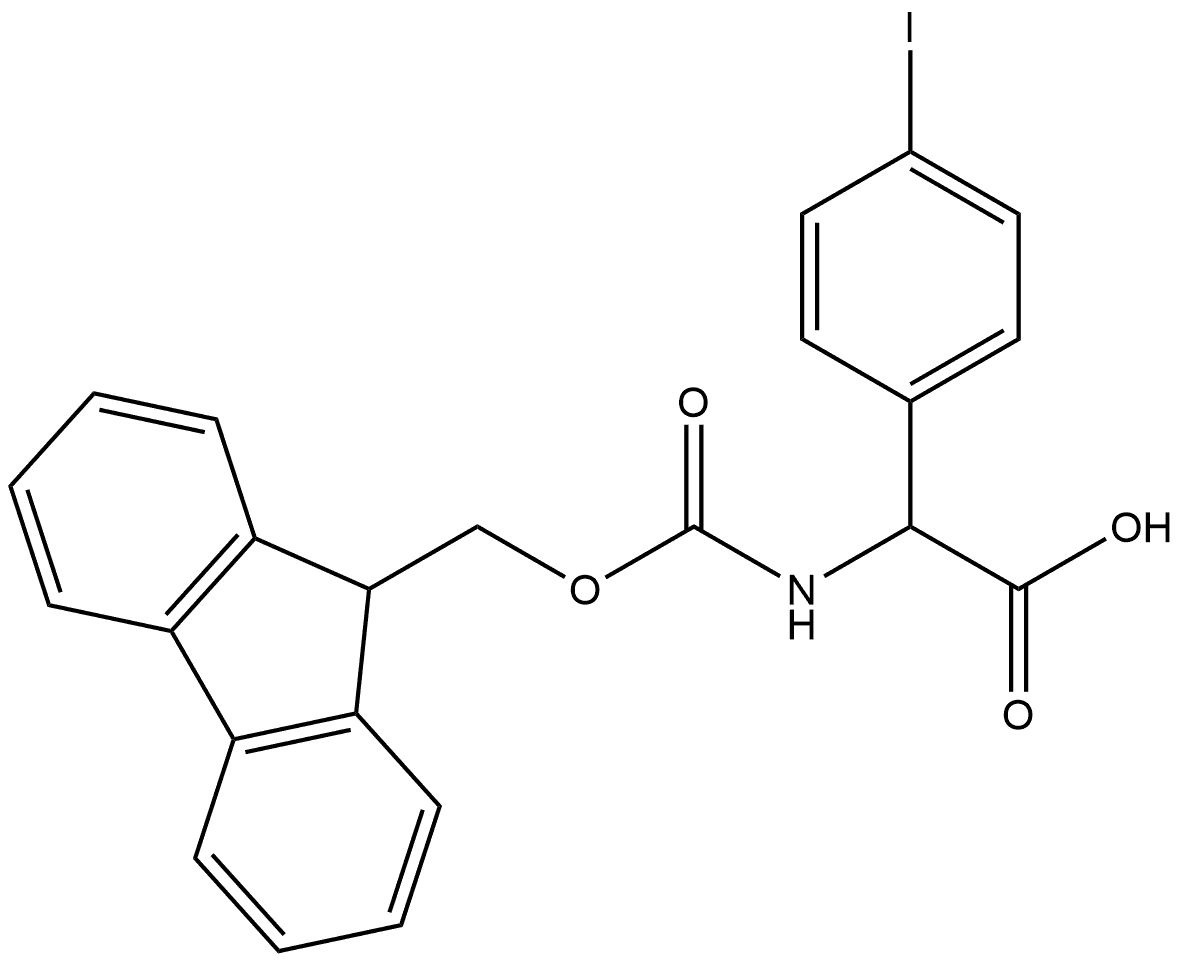 Benzeneacetic acid, α-[[(9H-fluoren-9-ylmethoxy)carbonyl]amino]-4-iodo- Struktur