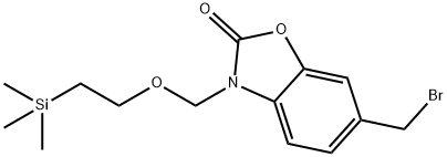 2(3H)-Benzoxazolone, 6-(bromomethyl)-3-[[2-(trimethylsilyl)ethoxy]methyl]- Struktur