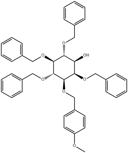 D-myo-Inositol, 3-O-(4-methoxyphenyl)methyl-2,4,5,6-tetrakis-O-(phenylmethyl)- Struktur