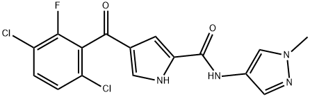 1H-Pyrrole-2-carboxamide, 4-(3,6-dichloro-2-fluorobenzoyl)-N-(1-methyl-1H-pyrazol-4-yl)- Struktur