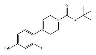 1(2H)-Pyridinecarboxylic acid, 4-(4-amino-2-fluorophenyl)-3,6-dihydro-, 1,1-dimethylethyl ester Struktur