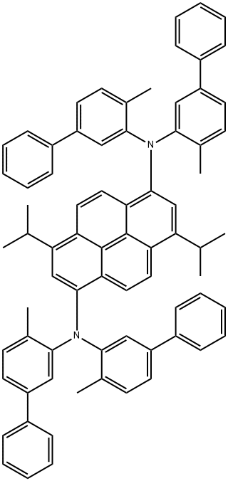 1,6-Pyrenediamine, N1,N1,N6,N6-tetrakis(4-methyl[1,1'-biphenyl]-3-yl)-3,8-bis(1-methylethyl)- Struktur