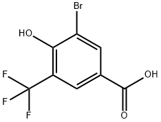 3-Bromo-4-hydroxy-5-(trifluoromethyl)benzoic acid Structure