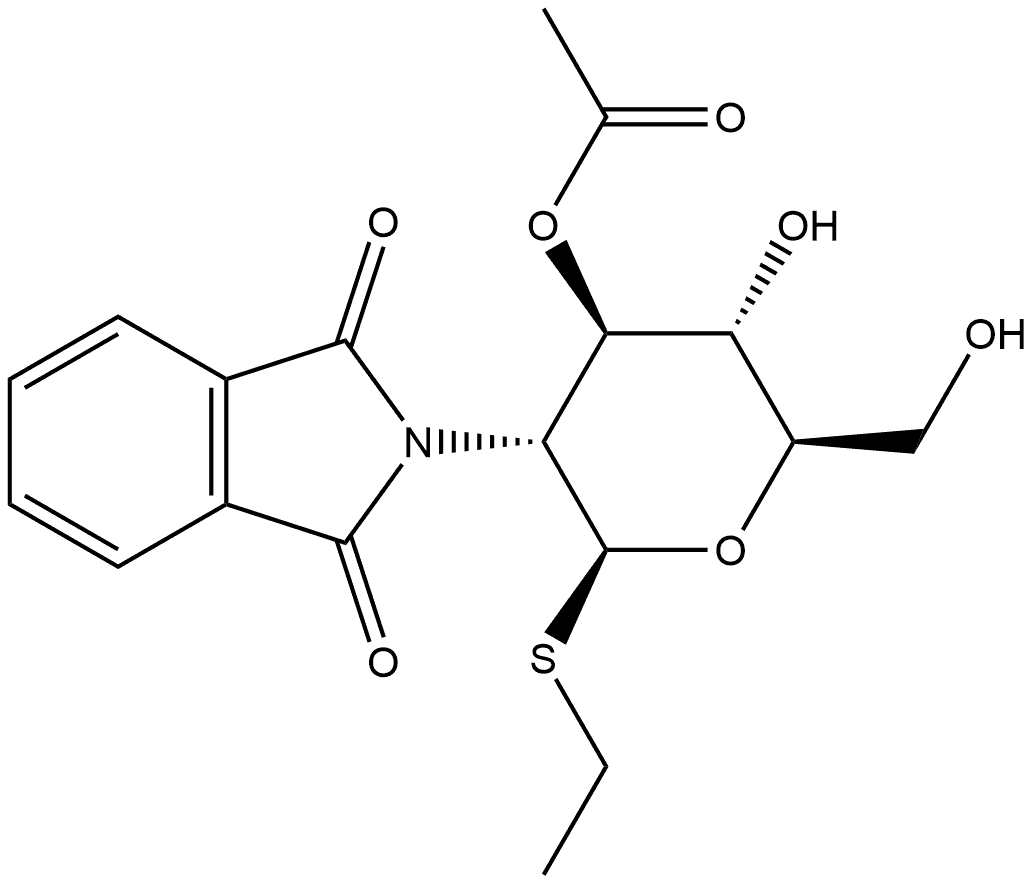 Ethyl 3-O-acetyl-2-deoxy-2-phthalimido-1-thio-β-D-glucopyranose Struktur