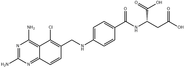 L-Aspartic acid, N-[4-[[(2,4-diamino-5-chloro-6-quinazolinyl)methyl]amino]benzoyl]- Struktur