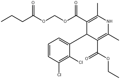 3,5-Pyridinedicarboxylic acid, 4-(2,3-dichlorophenyl)-1,4-dihydro-2,6-dimethyl-, 3-ethyl 5-[(1-oxobutoxy)methyl] ester