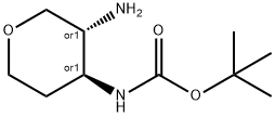 cis-tert-butyl (3-aminotetrahydro-2H-pyran-4-yl)carbamate Struktur