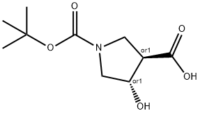 1,3-Pyrrolidinedicarboxylic acid, 4-hydroxy-, 1-(1,1-dimethylethyl) ester, (3R,4… Struktur