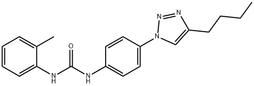 Urea, N-[4-(4-butyl-1H-1,2,3-triazol-1-yl)phenyl]-N'-(2-methylphenyl)- Struktur