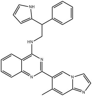 4-Quinazolinamine, 2-(7-methylimidazo[1,2-a]pyridin-6-yl)-N-[2-phenyl-2-(1H-pyrrol-2-yl)ethyl]- Struktur