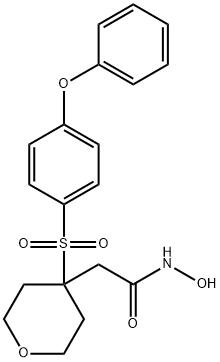 2H-Pyran-4-acetamide, tetrahydro-N-hydroxy-4-[(4-phenoxyphenyl)sulfonyl]- Struktur