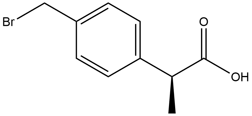 Benzeneacetic acid, 4-(bromomethyl)-α-methyl-, (αS)- Struktur