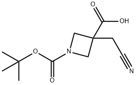 1,3-Azetidinedicarboxylic acid, 3-(cyanomethyl)-, 1-(1,1-dimethylethyl) ester Struktur