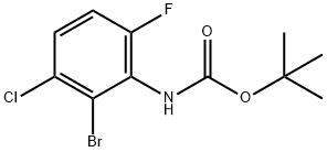 2-Bromo-3-chloro-6-fluoroaniline, N-BOC protected Struktur