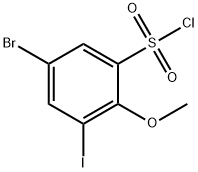 5-Bromo-3-iodo-2-methoxybenzenesulphonyl chloride Struktur