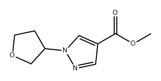 1H-Pyrazole-4-carboxylic acid, 1-(tetrahydro-3-furanyl)-, methyl ester Struktur