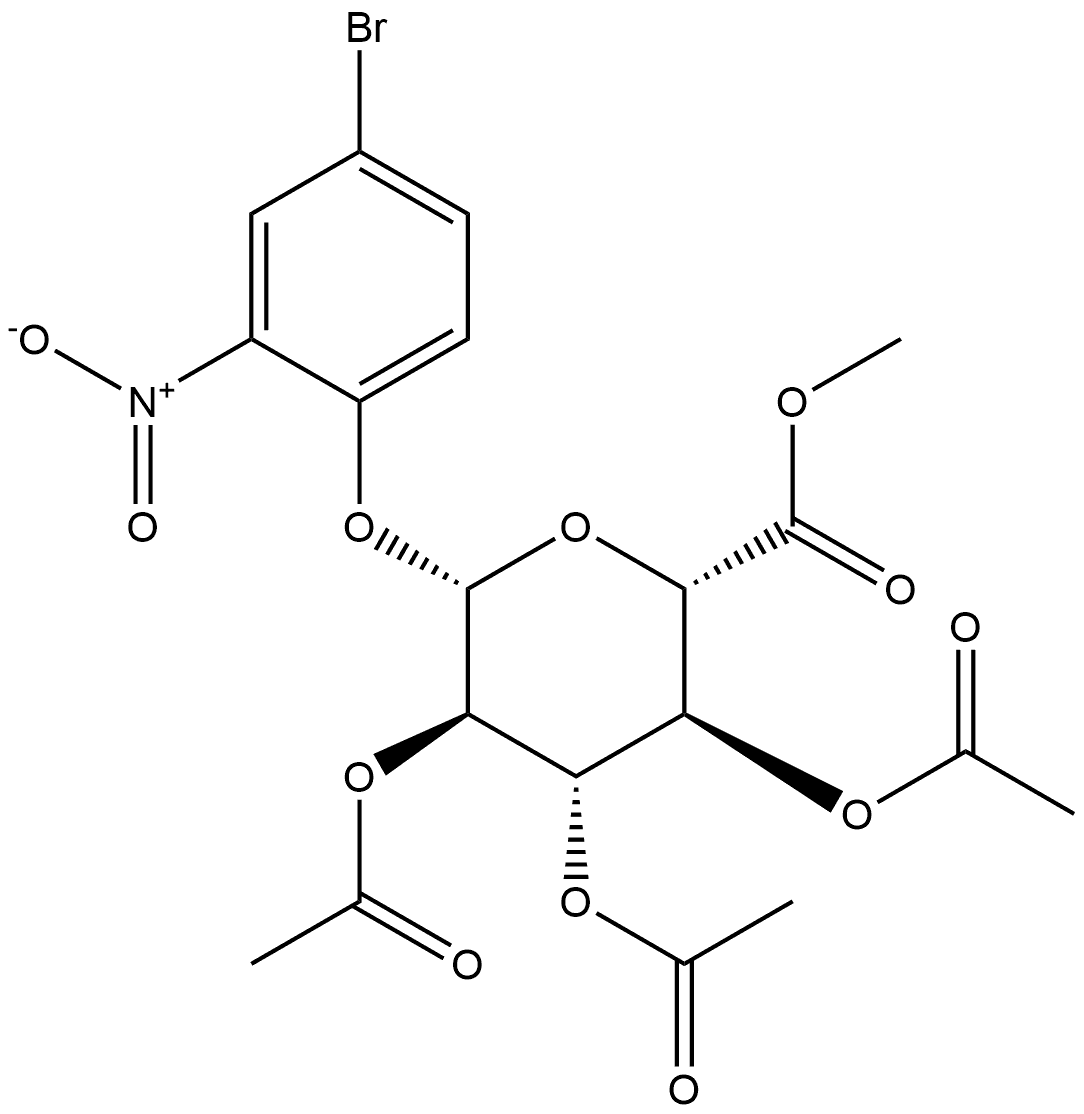 β-D-Glucopyranosiduronic acid, 4-bromo-2-nitrophenyl, methyl ester, 2,3,4-triacetate Struktur