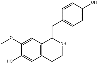 1,2,3,4-Tetrahydro-1-[(4-hydroxyphenyl)methyl]-7-methoxy-6-isoquinolinol Struktur