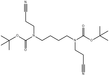 N4,N9-di(tert-butyloxycarbonyl)-3-(4-[(2-cyanoethyl)ami Struktur