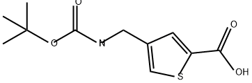 2-Thiophenecarboxylic acid, 4-[[[(1,1-dimethylethoxy)carbonyl]amino]methyl]- Struktur