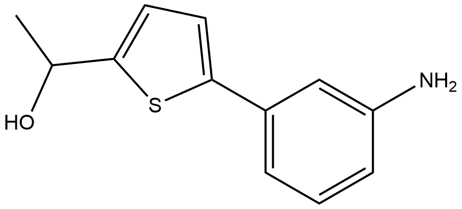 1-(5-(3-Aminophenyl)thiophen-2-yl)ethanol Struktur