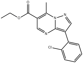 Ethyl 3-(2-chlorophenyl)-7-methylpyrazolo[1,5-a]pyrimidine-6-carboxylate Struktur