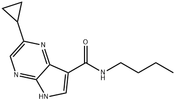 N-Butyl-2-cyclopropyl-5H-pyrrolo[2,3-b]pyrazine-7-carboxamide Struktur