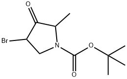 tert-Butyl 4-bromo-2-methyl-3-oxopyrrolidine-1-carboxylate Struktur