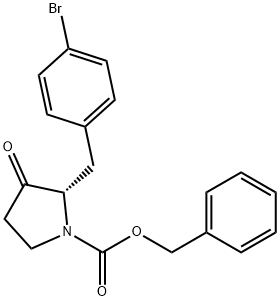 (S)-Benzyl 2-(4-bromobenzyl)-3-oxopyrrolidine-1-carboxylate Struktur