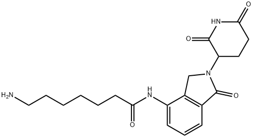 7-amino-N-[2-(2,6-dioxo-3-piperidinyl)-2,3-dihydro-1-oxo-1H-isoindol-4-yl]-Heptanamide, Struktur