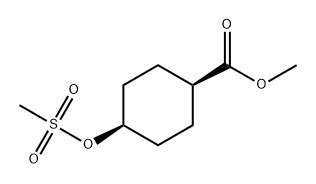 Cyclohexanecarboxylic acid, 4-[(methylsulfonyl)oxy]-, methyl ester, cis- Struktur