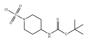 Carbamic acid, N-[1-(chlorosulfonyl)-4-piperidinyl]-, 1,1-dimethylethyl ester Struktur