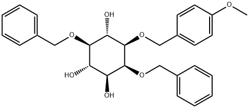 D-myo-Inositol, 1-O-(4-methoxyphenyl)methyl-2,5-bis-O-(phenylmethyl)- Struktur