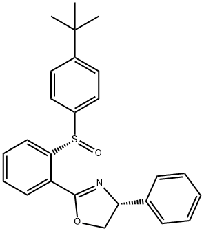 (R)-2-(2-((S)-(4-(tert-Butyl)phenyl)sulfinyl)phenyl)-4-phenyl-4,5-dihydrooxazole Struktur