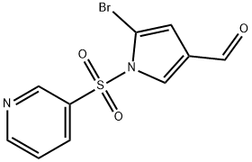 1H-Pyrrole-3-carboxaldehyde, 5-bromo-1-(3-pyridinylsulfonyl)- Struktur