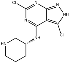 3,6-Dichloro-N-[(3R)-piperidin-3-yl]-1H-pyrazolo[3,4-d]pyrimidin-4-amine Struktur