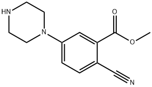 Methyl 5-piperazin-1-yl-2-cyanobenzoate Struktur