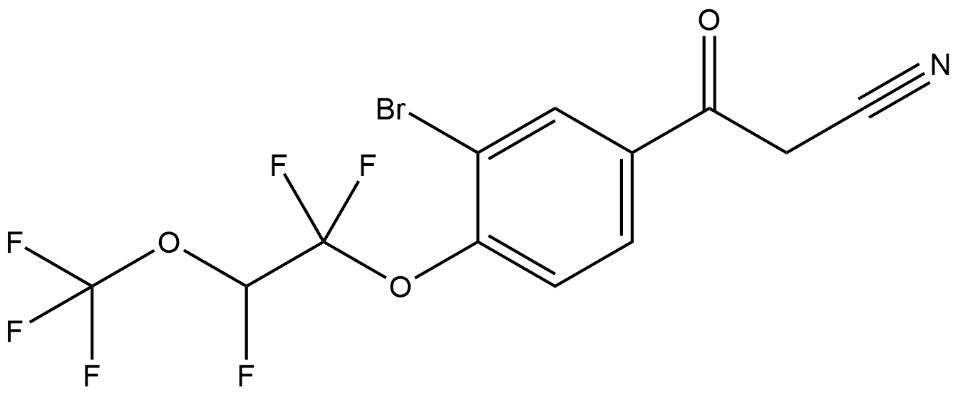 3-Bromo-4-[1,1,2-trifluoro-2-(trifluoromethoxy)ethoxy]benzoylacetonitrile Structure