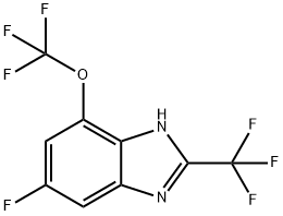 6-Fluoro-4-(trifluoromethoxy)-2-(trifluoromethyl)-1H-benzimidazole Struktur