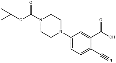 5-(4N-BOCpiperazin-1-yl)-2-cyanobenzoic acid Struktur