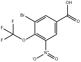 3-Bromo-5-nitro-4-(trifluoromethoxy)benzoic acid Struktur