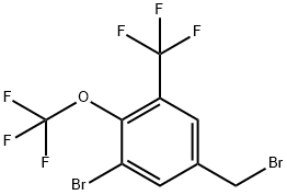 3-Bromo-4-(trifluoromethoxy)-5-(trifluoromethyl)benzyl bromide Structure