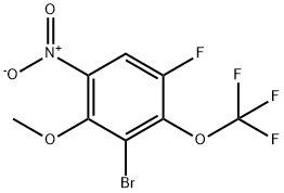 2-Bromo-4-fluoro-6-nitro-3-(trifluoromethoxy)anisole Struktur