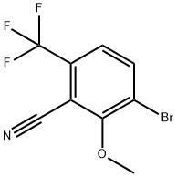 3-Bromo-2-methoxy-6-(trifluoromethyl)benzonitrile Structure