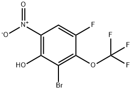 2-Bromo-4-fluoro-6-nitro-3-(trifluoromethoxy)phenol Struktur