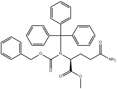 L-Glutamine, N2-[(phenylmethoxy)carbonyl]-N-(triphenylmethyl)-, methyl ester Struktur