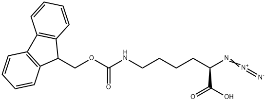 (2R)-2-Azido-6-[[(9H-fluoren-9-ylmethoxy)carbonyl]amino]hexanoic acid Struktur