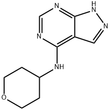 1H-Pyrazolo[3,4-d]pyrimidin-4-amine, N-(tetrahydro-2H-pyran-4-yl)- Struktur